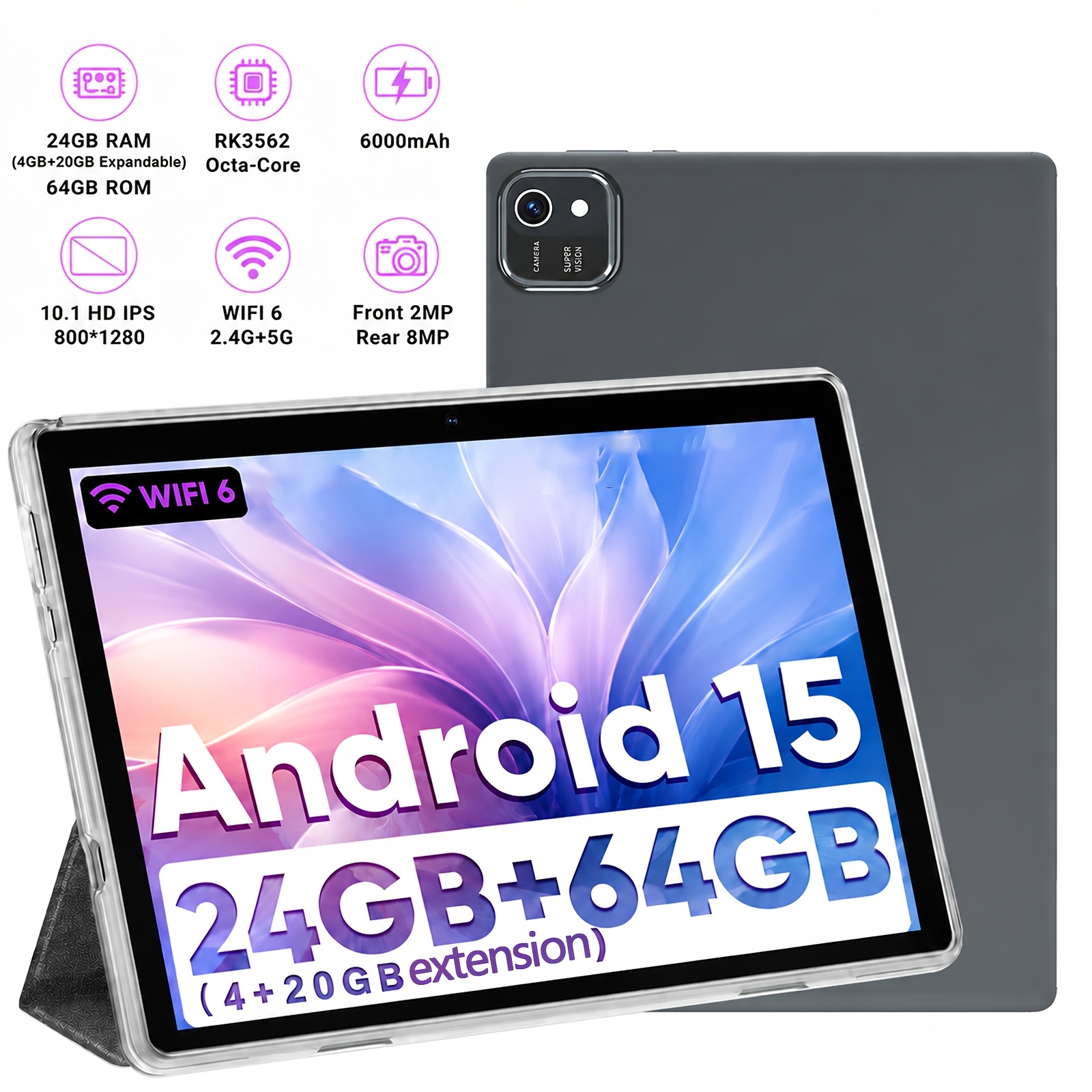 Ram Tablet Accessories - Tablet Android 15 2-em-1 de 10.1